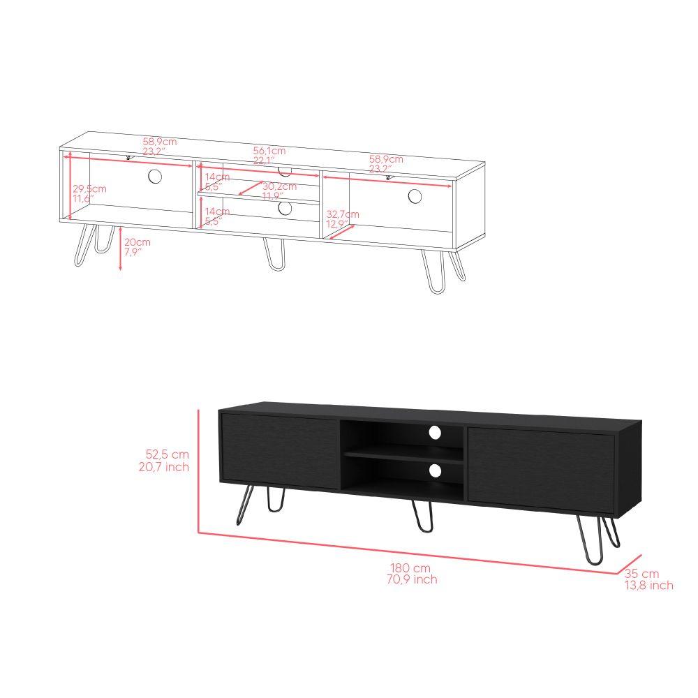 Mesa Para Tv Lara, Wengue, Para Televisor de 70 Pulgadas ZF