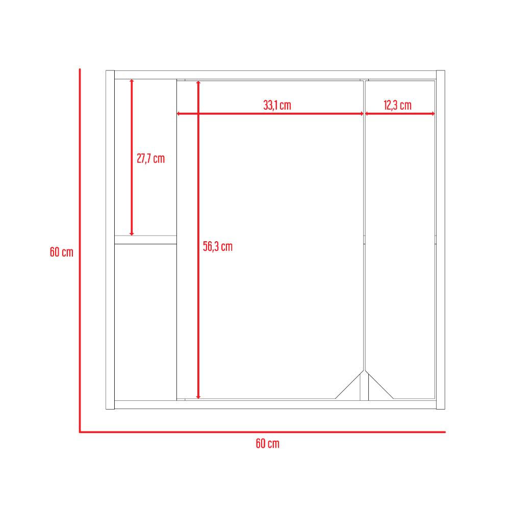 Gabinete de Baño Nyasa, Beige, Incluye Espejo y Entrepaños Para Guardar Objetos de Aseo Personal