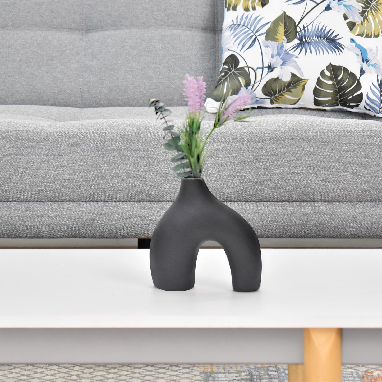 Florero en Ceramica Flora Negro