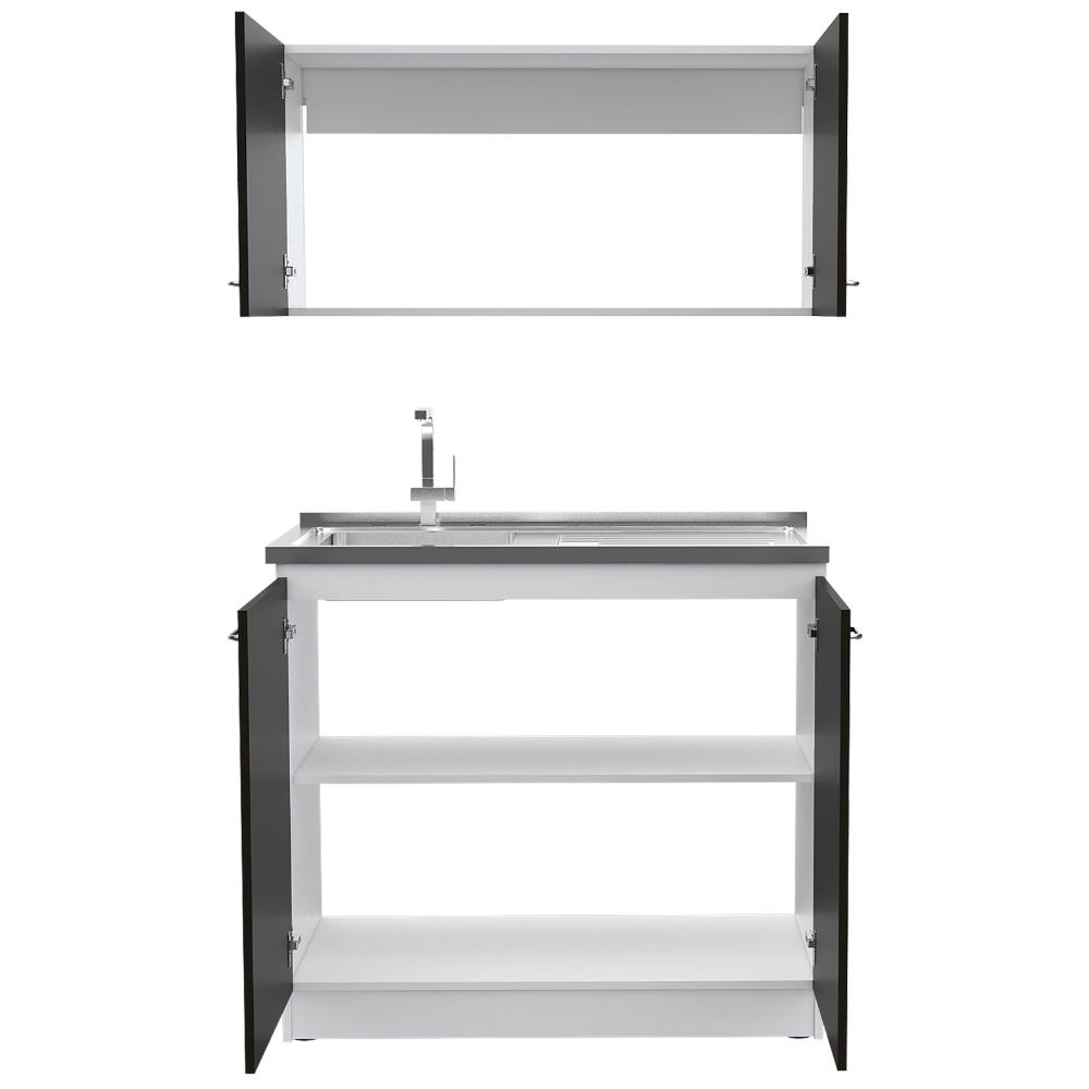 Cocina Integral Cantabria, Blanco Duqueza y Wengue, Incluye Mesón Izquierdo ZF