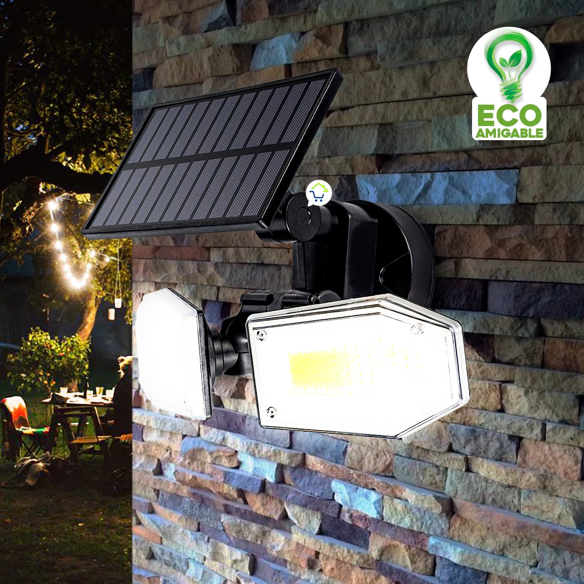 Lámpara Solar LED Exterior Para Pared Sensor De Movimiento SH078