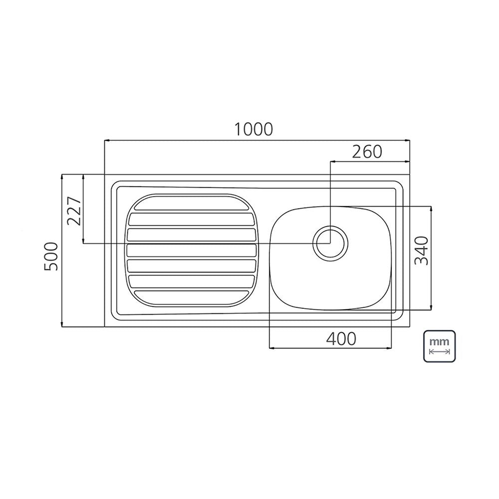 Lavaplatos Filo 40 DX Cubeta Derecha