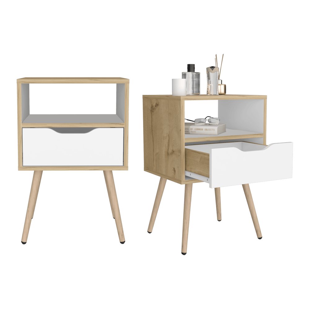 Combo Para Habitación Cheap, Incluye Base Cama - Colchón - dos Mesas de Noche y Espejo