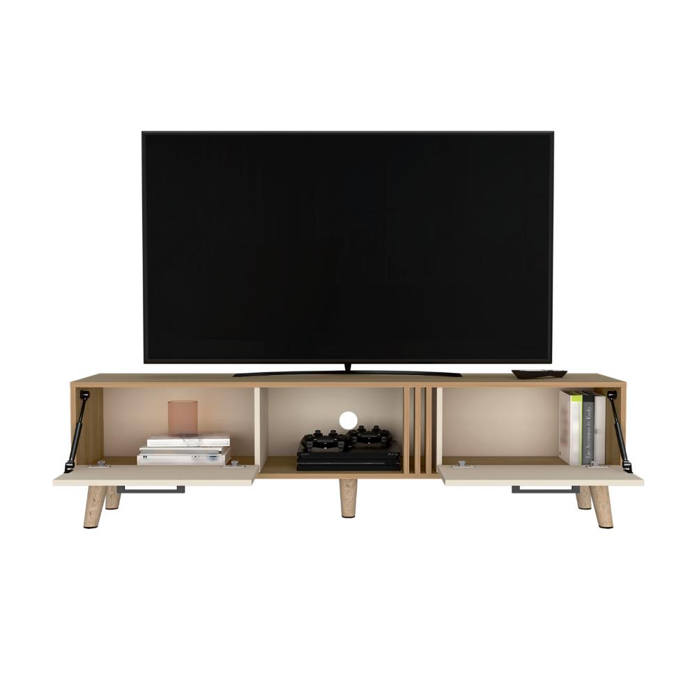 Mesa para TV Vanez, Fresno Europeo y Capri, con dos puertas abatibles 70"