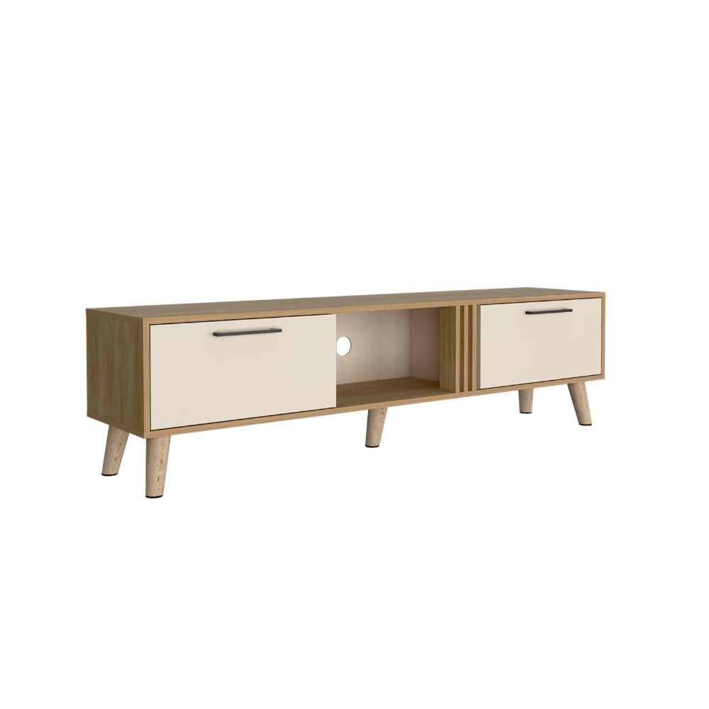 Mesa para TV Vanez, Fresno Europeo y Capri, con dos puertas abatibles 70"