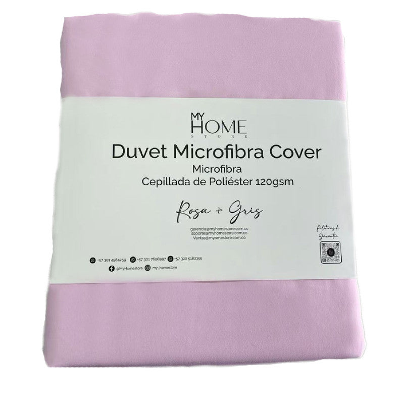 Funda Duvet Cover Bicolor Gris Oscuro Rosado Queen