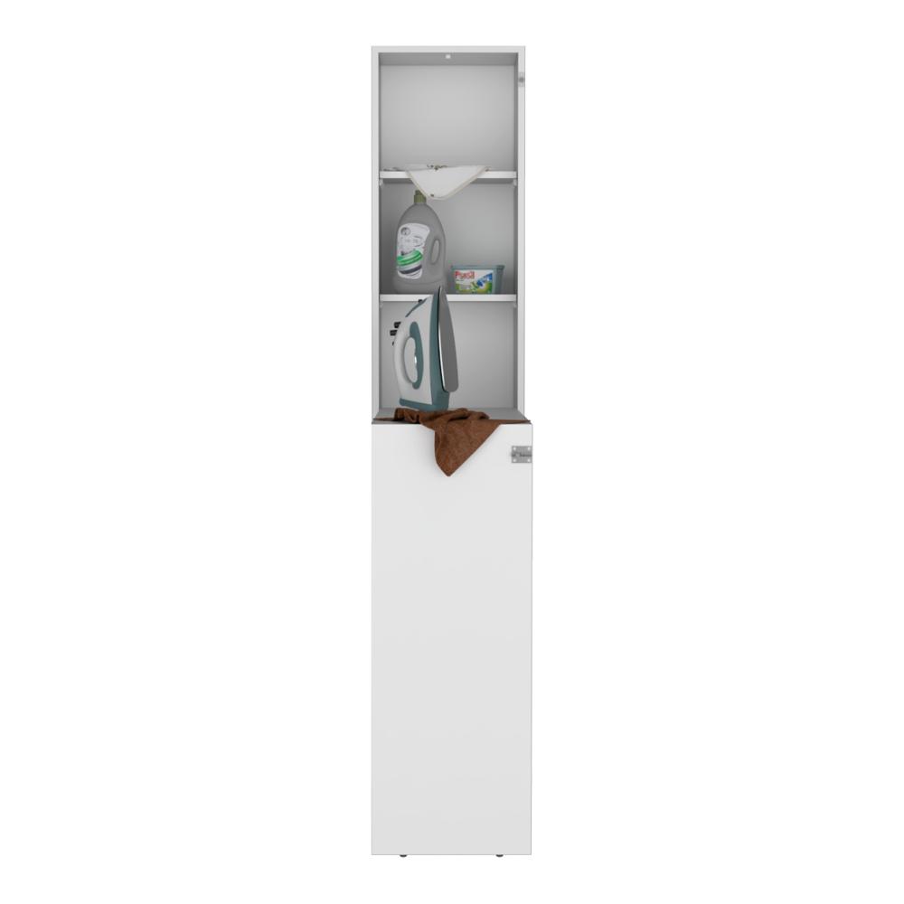 Mesa Para Planchar Plegable a la Pared Vesper, Blanco, con Amplia Superficie Baja Para Almacenamiento