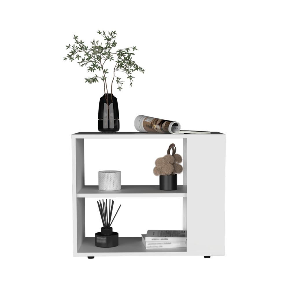 Mesa Auxiliar Delverg, Blanco, con espacio para guardar objetos ZF