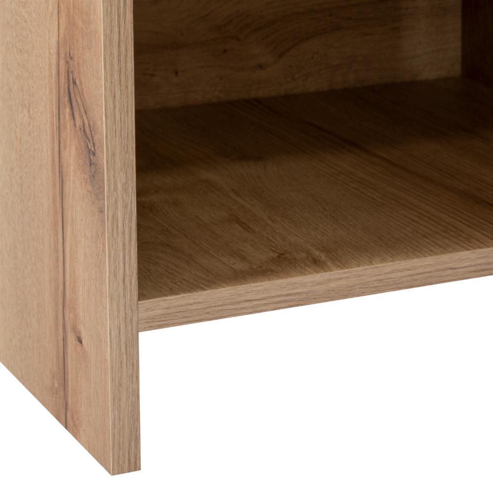 Mesa de Noche Tutto, Café Claro, con Cajón Para Guardar Objetos Ideal Para Espacios Reducidos