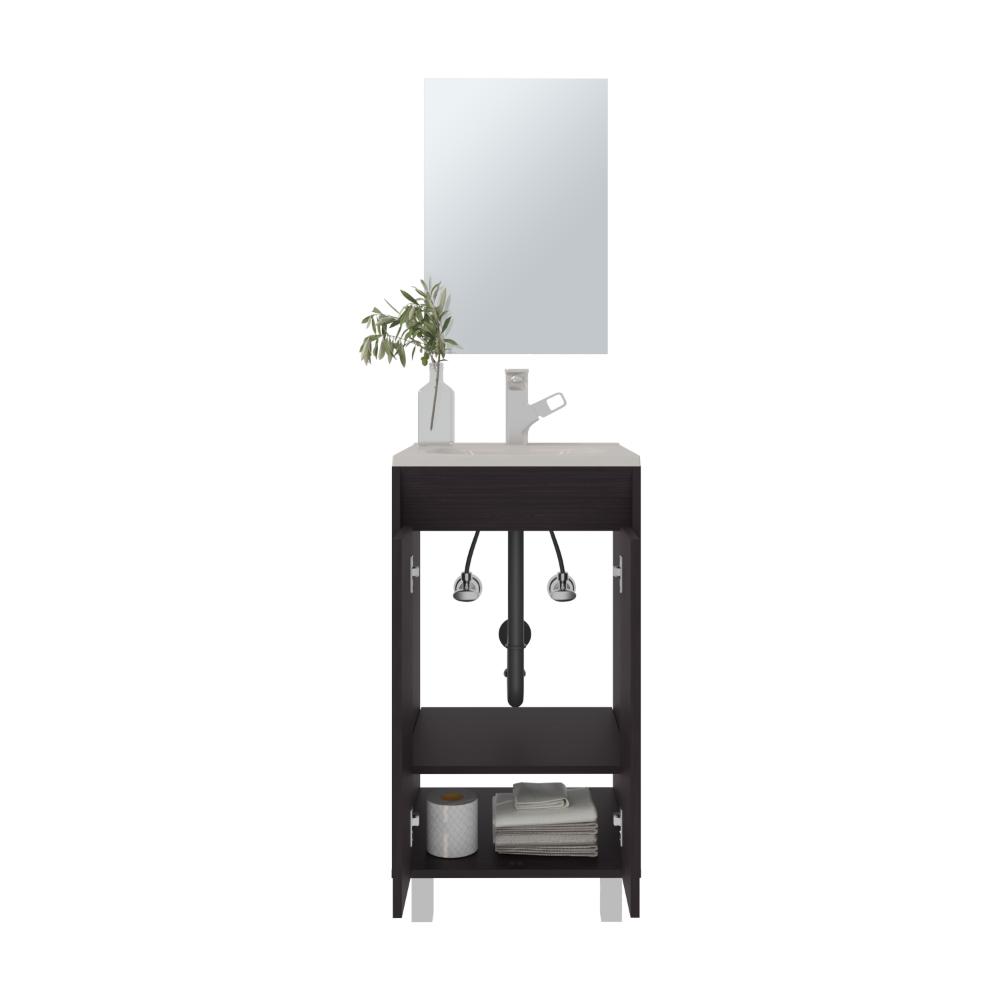 Combo Mueble Para Lavamanos Brandy, Wengue, Incluye Lavamanos Praia 45 y Espejo ZF
