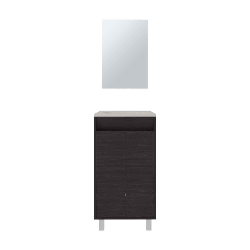 Combo Mueble Para Lavamanos Brandy, Wengue, Incluye Lavamanos Praia 45 y Espejo ZF