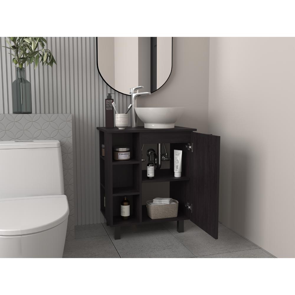 Mueble Para Lavamanos Alegra, Wengue, Incluye Lavamanos Vessel Sabina ZF