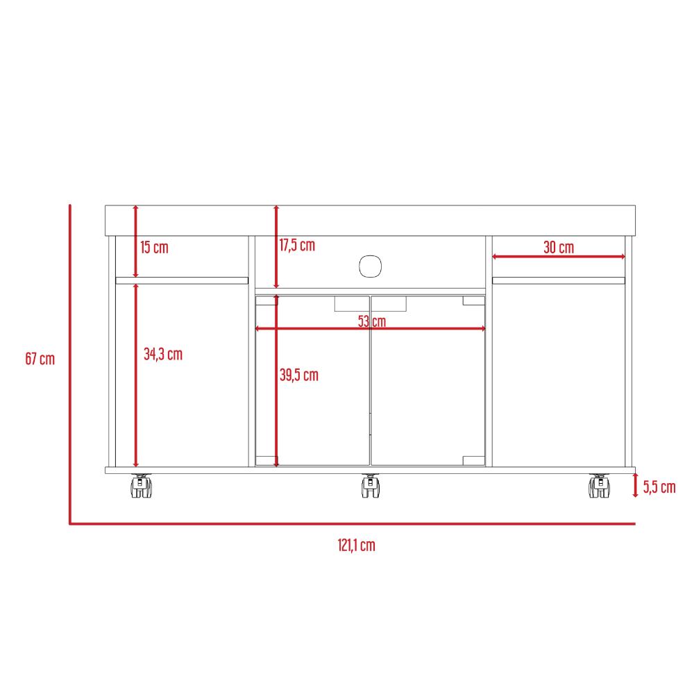Mesa Para Tv Luxor, Wengue, con Espacio Para Televisor de Hasta 46 Pulgadas