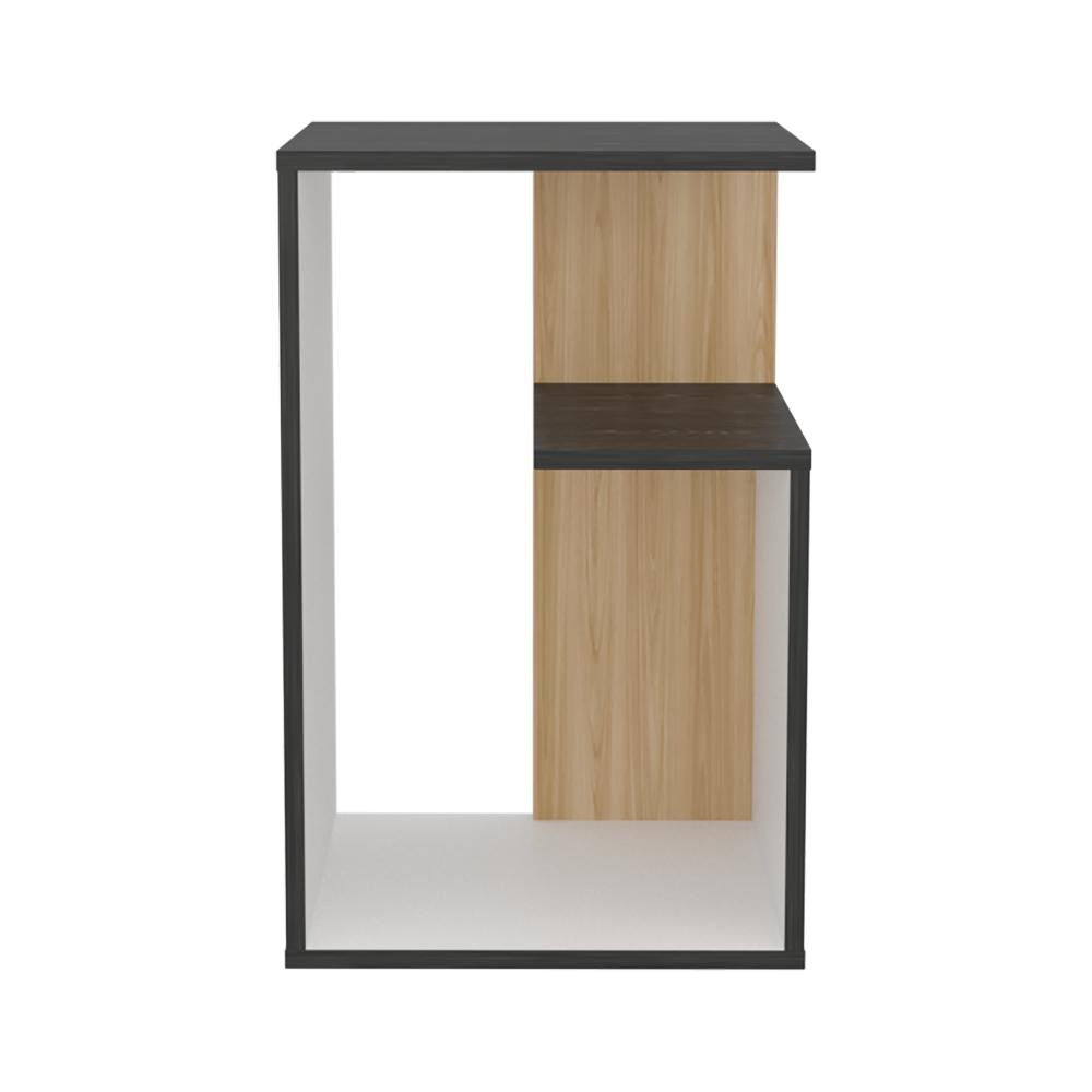 Mesa Auxiliar Evert, Wengue y Blanco Duqueza, con diseño moderno y espacio para ubicar objetos