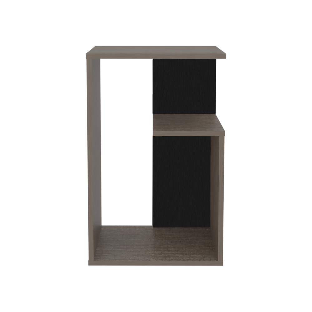 Mesa Auxiliar Evert, Olmo y Wengue, con diseño moderno y espacio para ubicar objetos