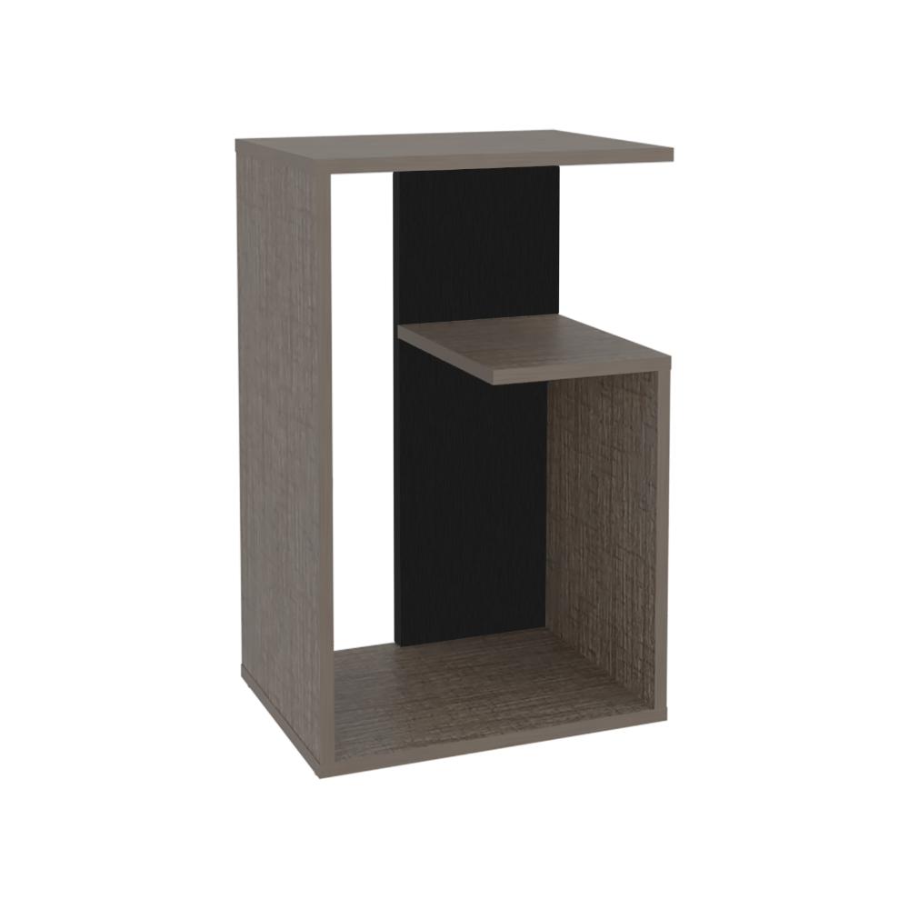 Mesa Auxiliar Evert, Olmo y Wengue, con diseño moderno y espacio para ubicar objetos