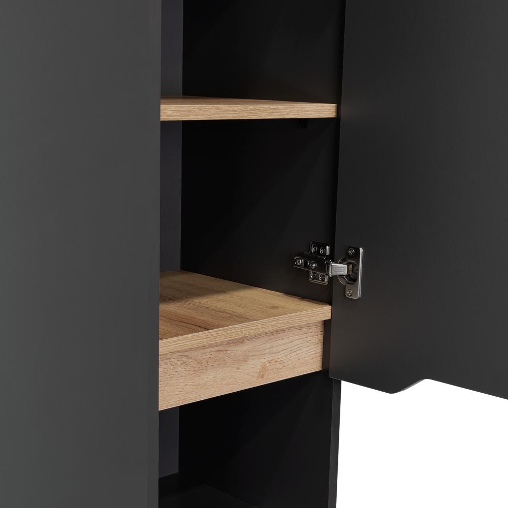 Mueble Auxiliar para Baño Apolis, Plata Oscuro y Café claro, con un diseño minimalista y es de facil instalación