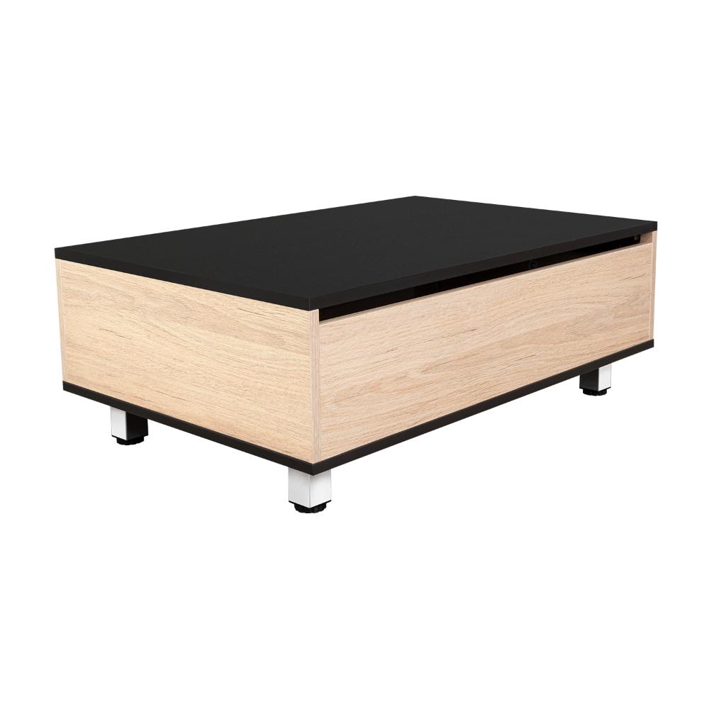 Mesa de Centro Salento, Beige y Wengue, con Gran Capacidad de Almacenamiento