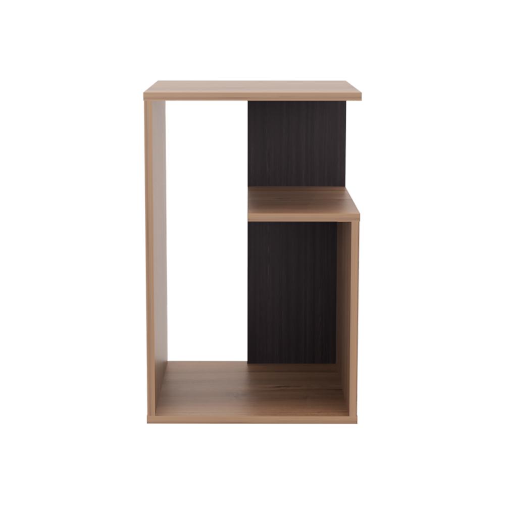 Mesa Auxiliar Evert, Café Expresso y Wengue, con diseño moderno y espacio para ubicar objetos ZF