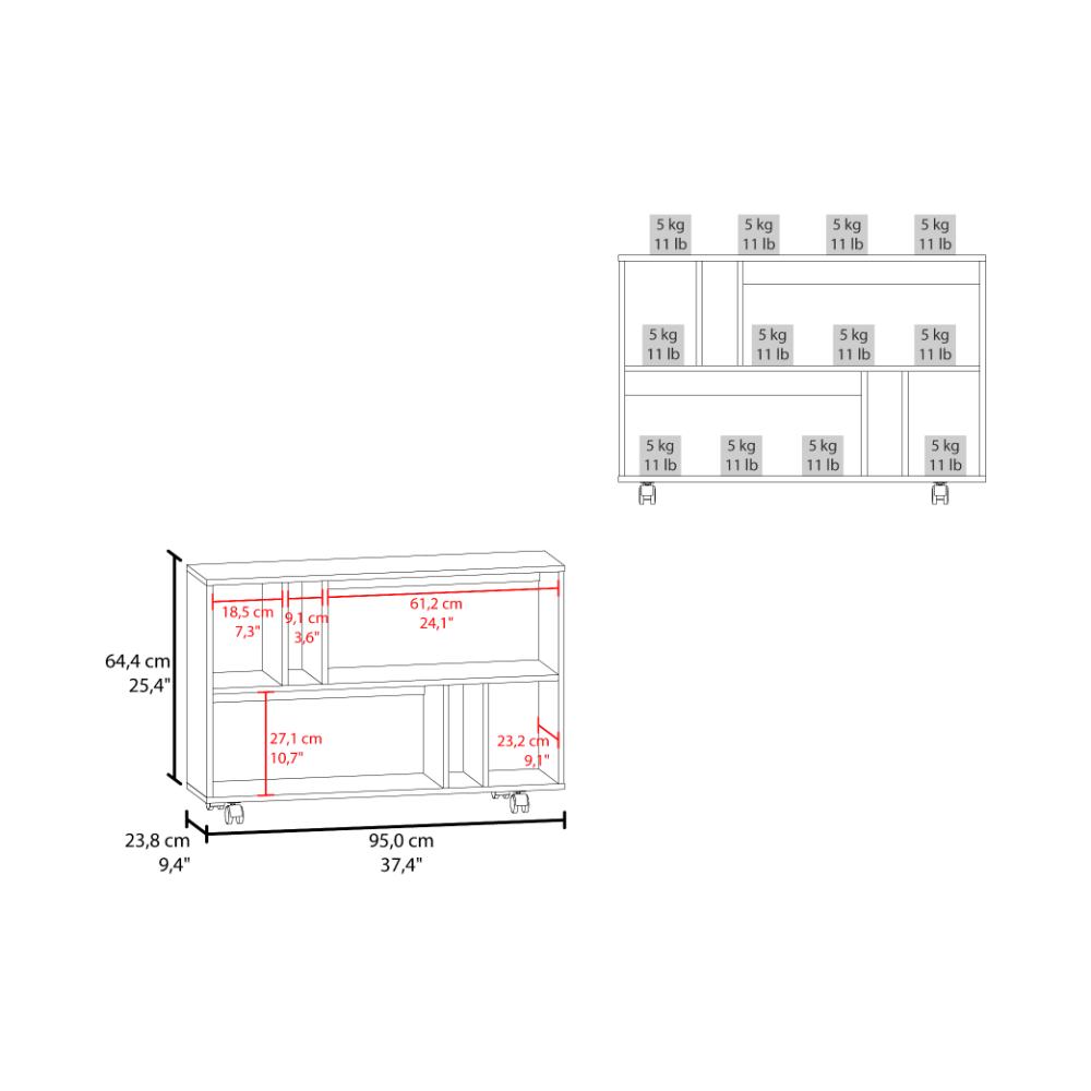 Mesa Auxiliar Jorge, Blanco, con espacio para guardar objetos como libros y decoracion ZF