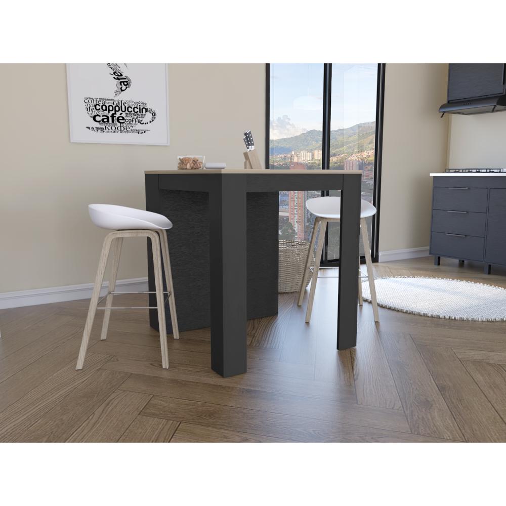 Barra de Cocina Mayer, Wengue y Miel, con Amplia Superficie y Tres Entrepaños ZF