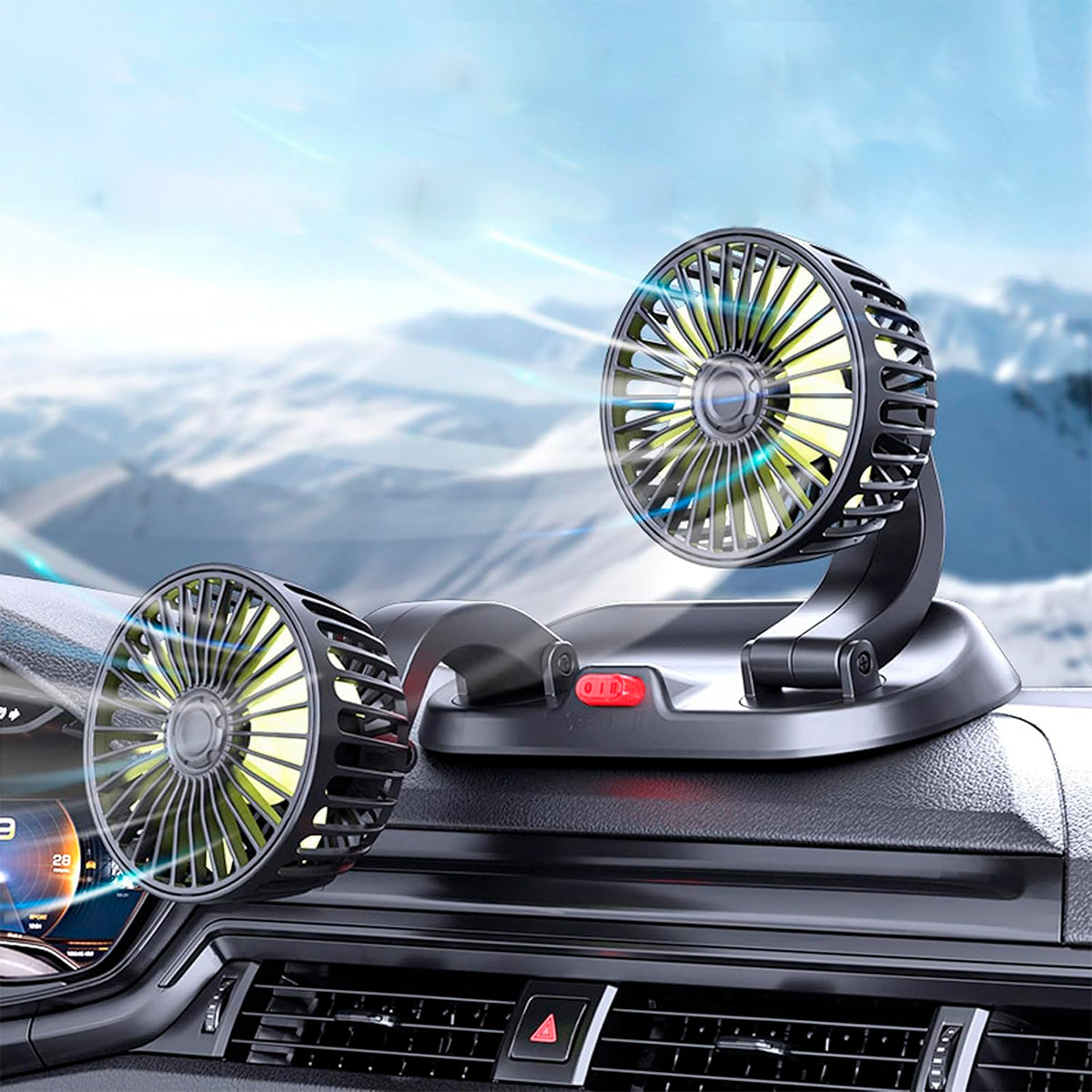 Ventilador Doble De Coche 360° Vehículo Interior Portátil LJPVI-20