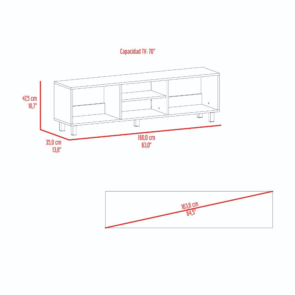 Mesa Para Tv Tunez, Cocoa, Para Televisor Hasta 70 Pulgadas