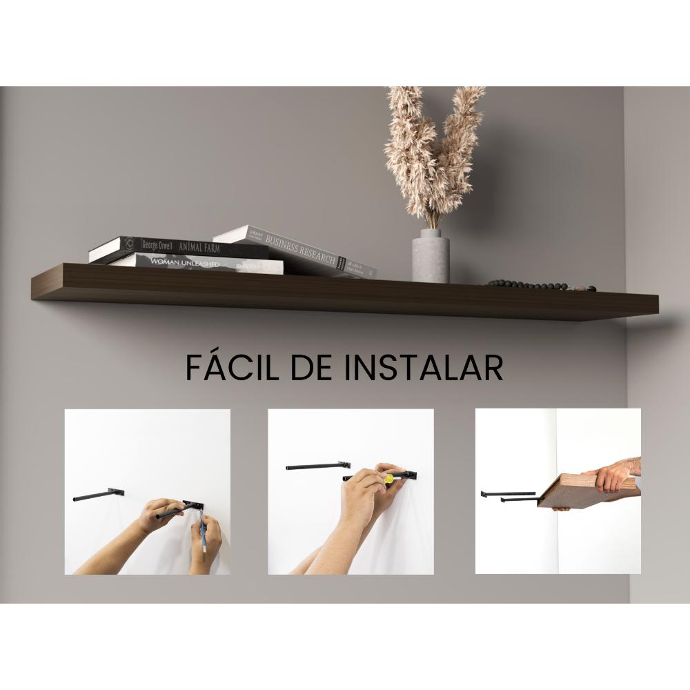 Repisa Flotante Shelf 120, Moreno, con espacio para colocar objetos decorativos