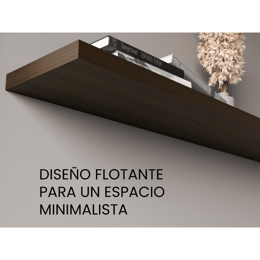 Repisa Flotante Shelf 120, Moreno, con espacio para colocar objetos decorativos