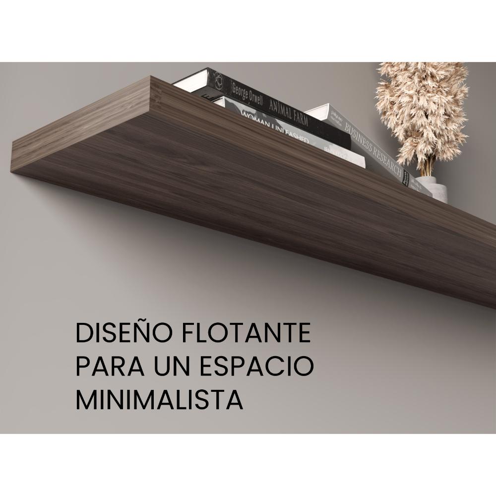 Repisa Flotante Shelf 120, Chocolate, con espacio para colocar objetos decorativos