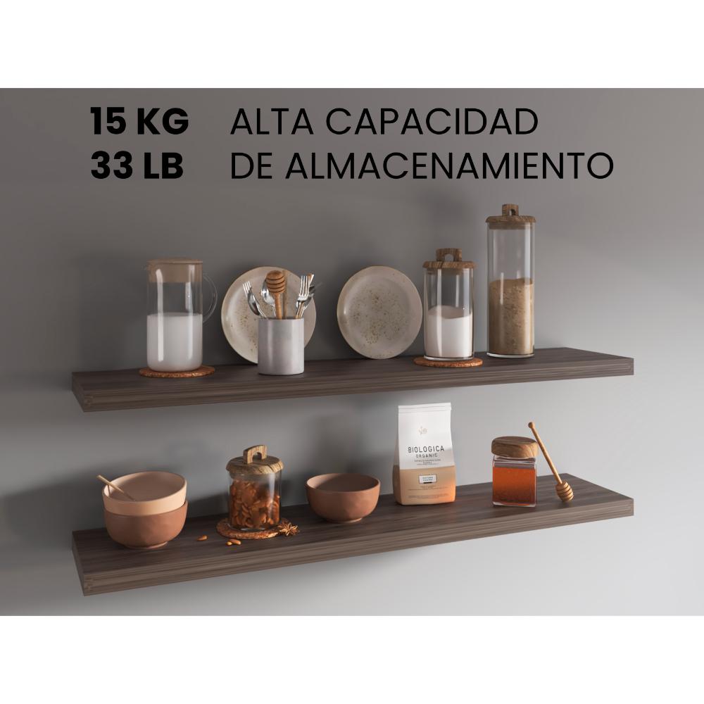 Repisa Flotante Shelf 120, Chocolate, con espacio para colocar objetos decorativos