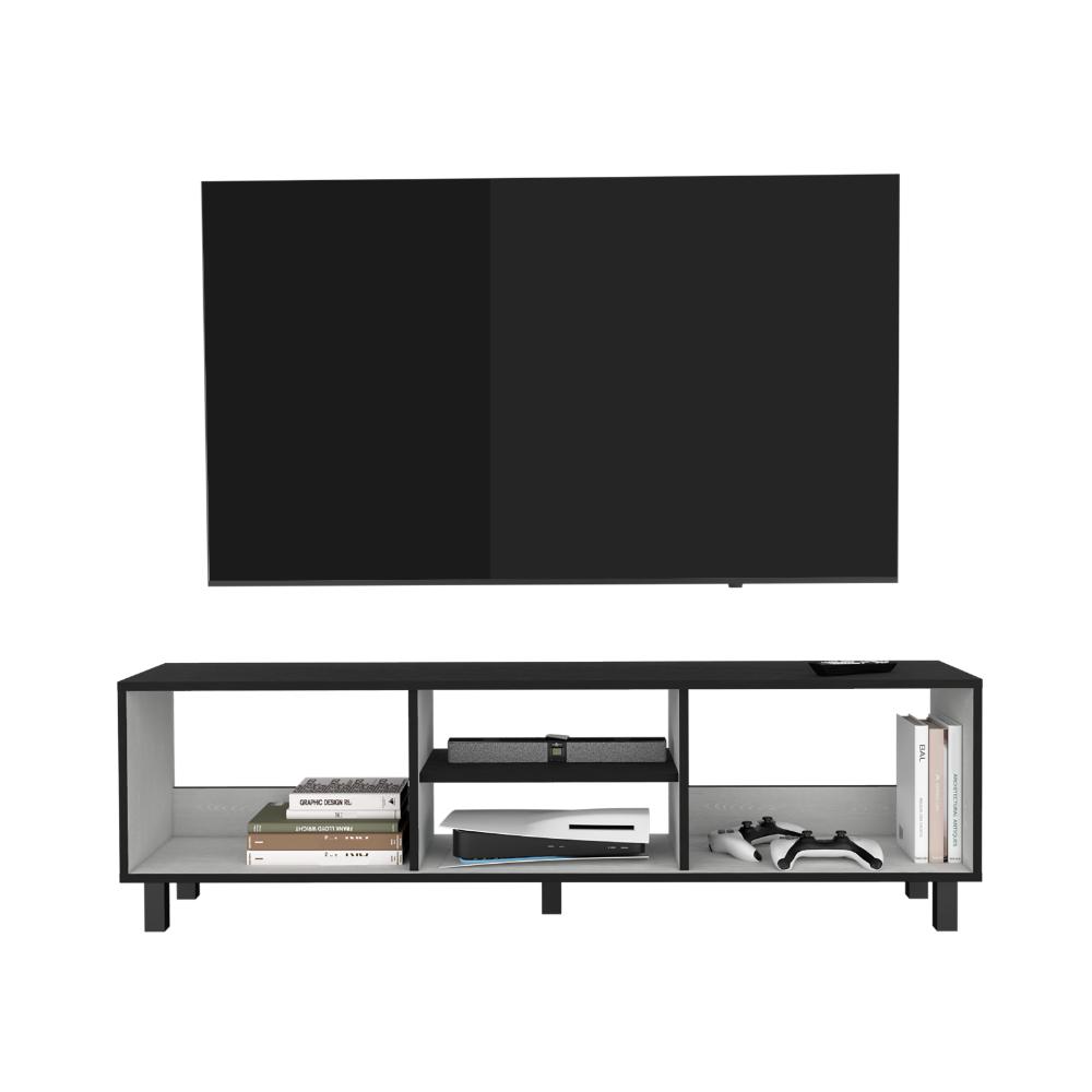 Mesa Para Tv Tunez, Wengue y Blanco Duqueza, Para Televisor Hasta 70 Pulgadas