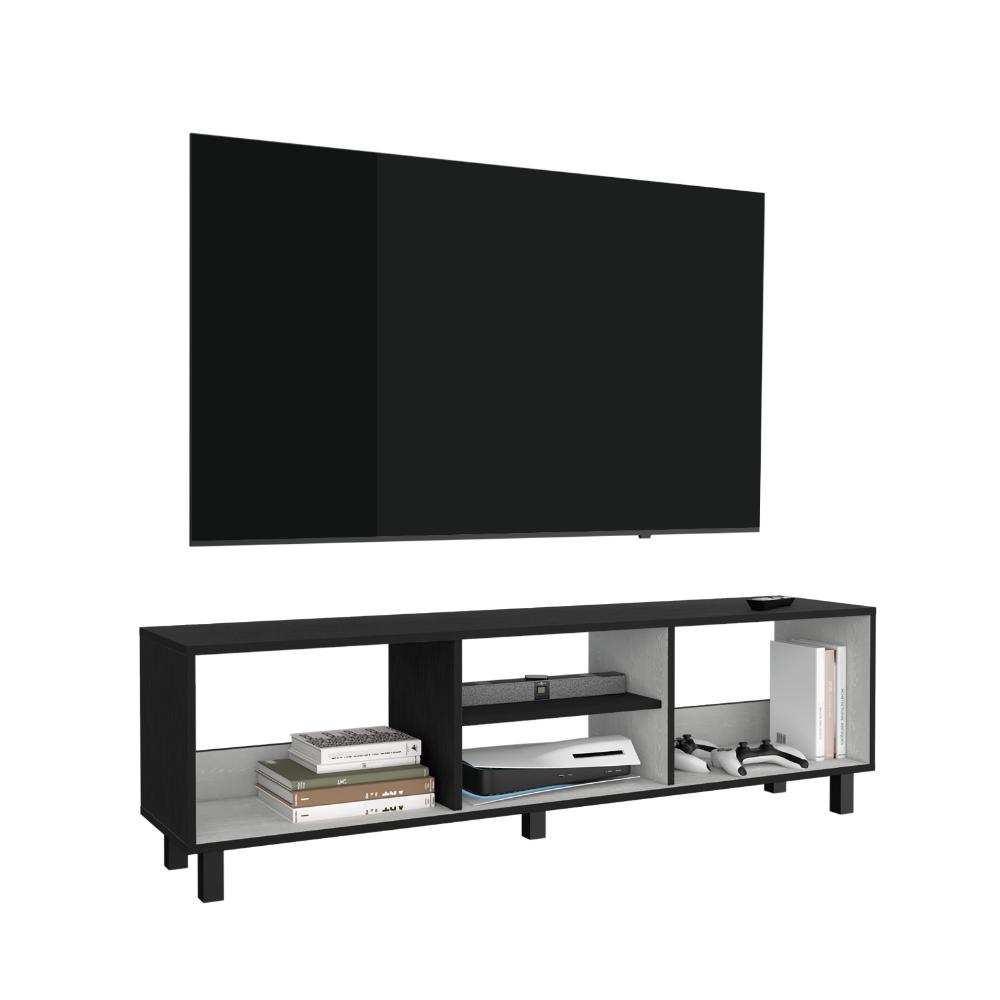 Mesa Para Tv Tunez, Wengue y Blanco Duqueza, Para Televisor Hasta 70 Pulgadas