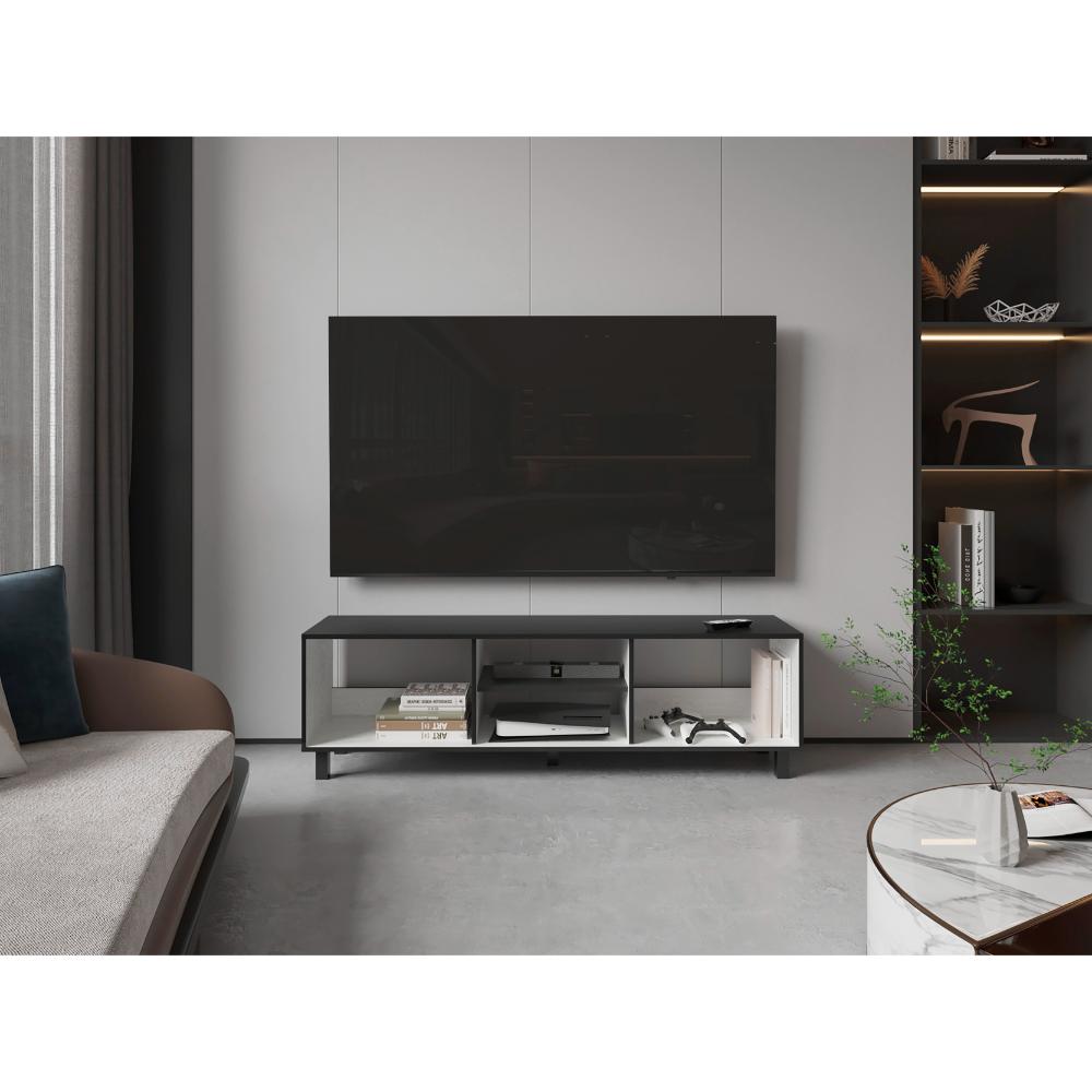 Mesa Para Tv Tunez, Wengue y Blanco Duqueza, Para Televisor Hasta 70 Pulgadas