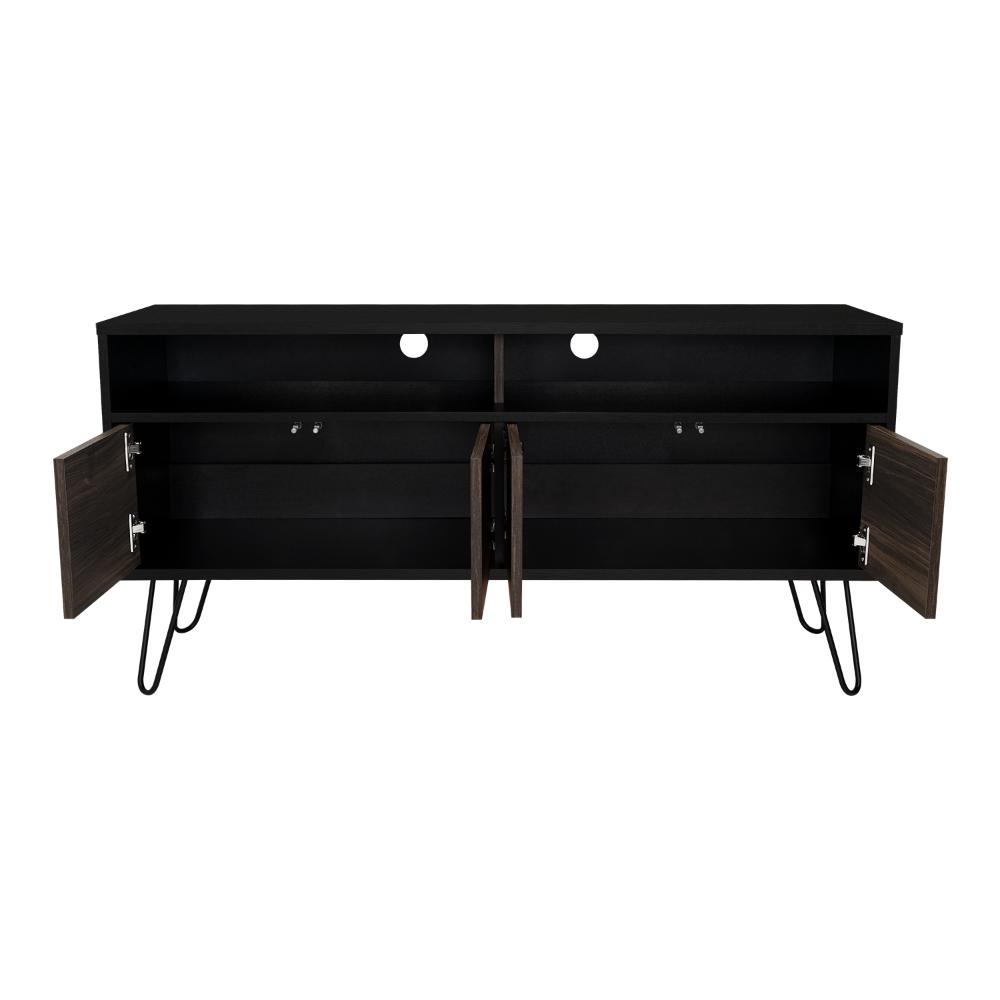 Mesa Para Tv Lara, Wengue y Caoba, Para Televisor de 55 Pulgadas