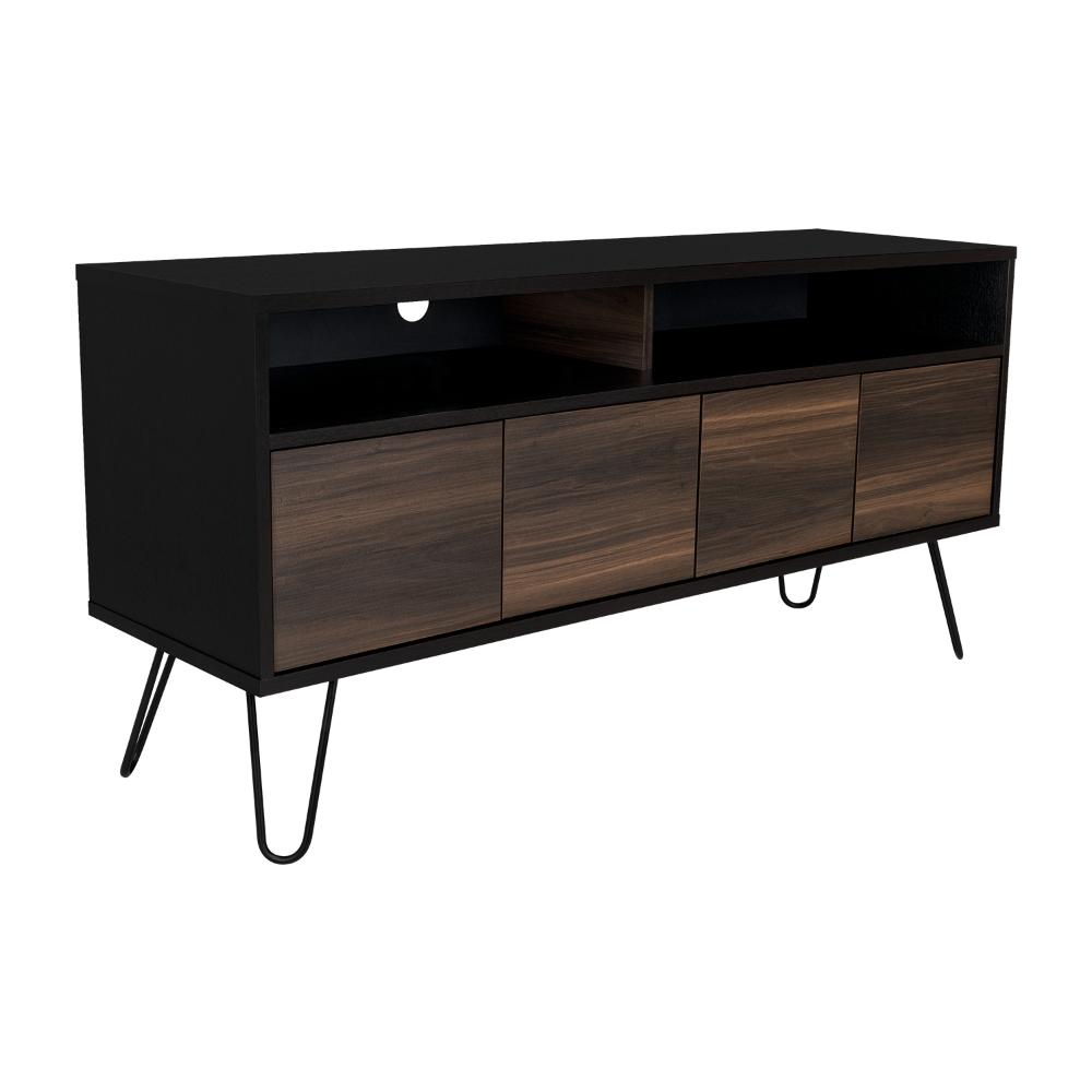 Mesa Para Tv Lara, Wengue y Caoba, Para Televisor de 55 Pulgadas