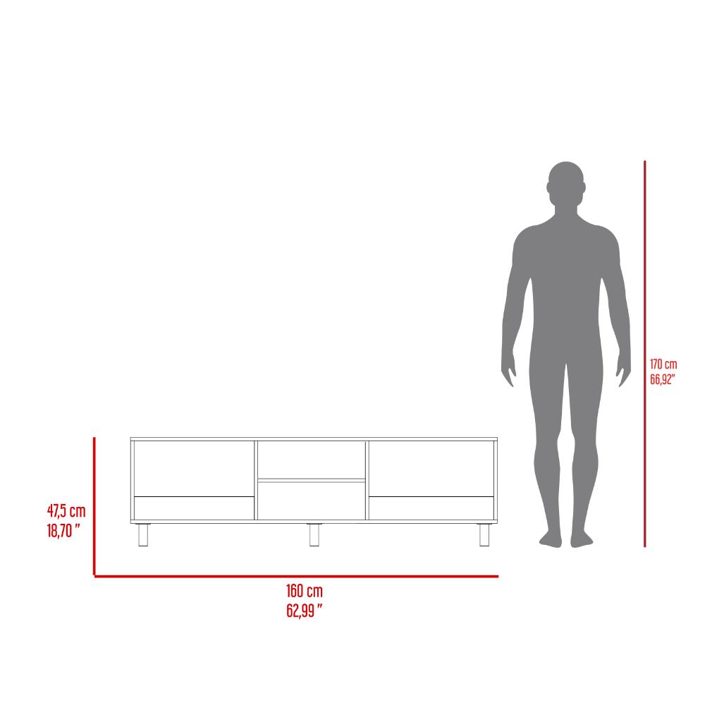Mesa Para Tv Tunez, Wengue y Blanco Duqueza, Para Televisor Hasta 70 Pulgadas