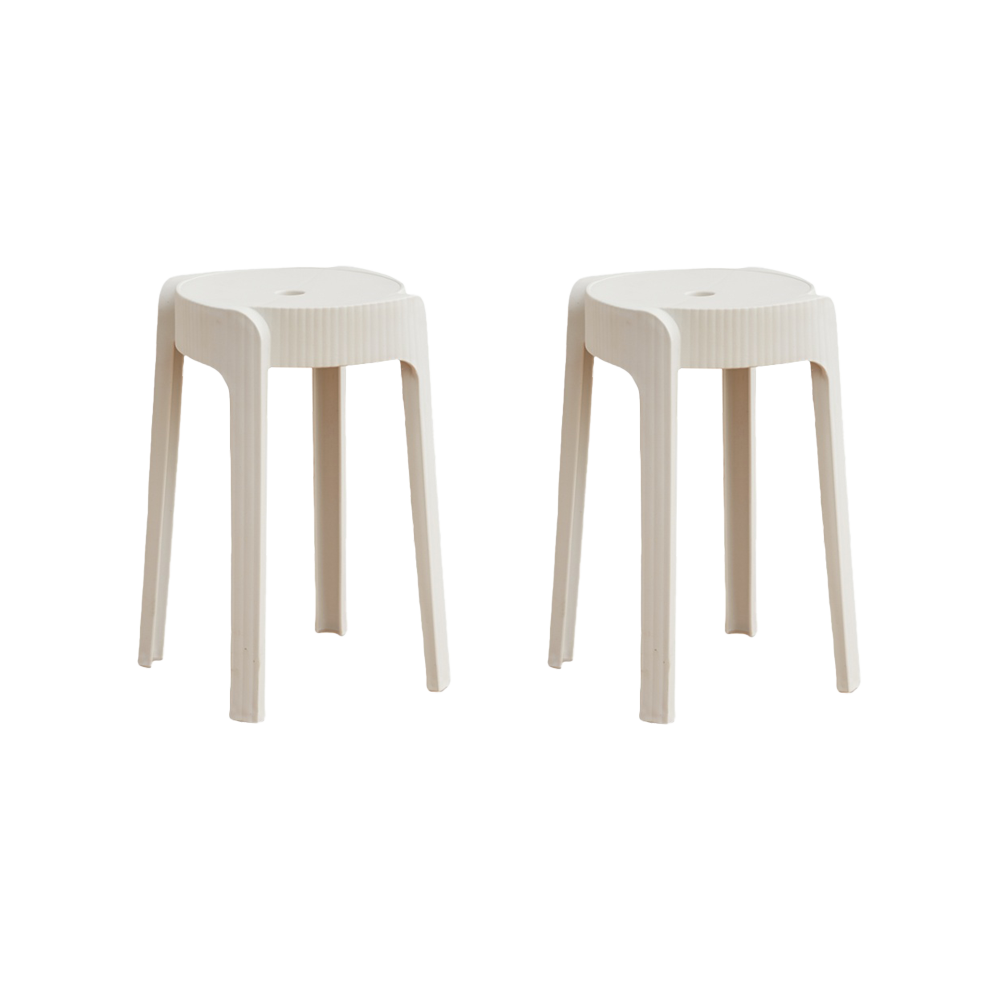 Butaco Apilable Maison, Color Blanco, Diseño Moderno X2