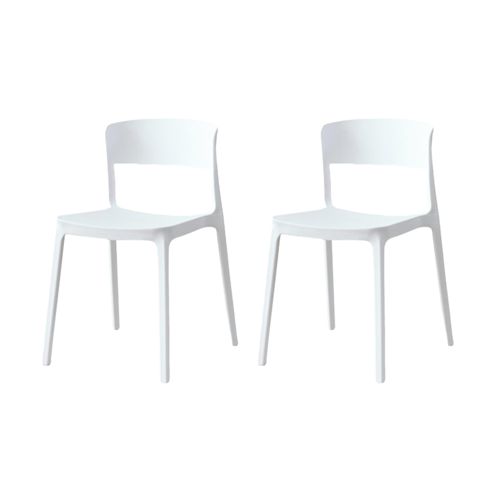 Silla Monaco, Color Blanco, Con espaldar y diseño Moderno X2