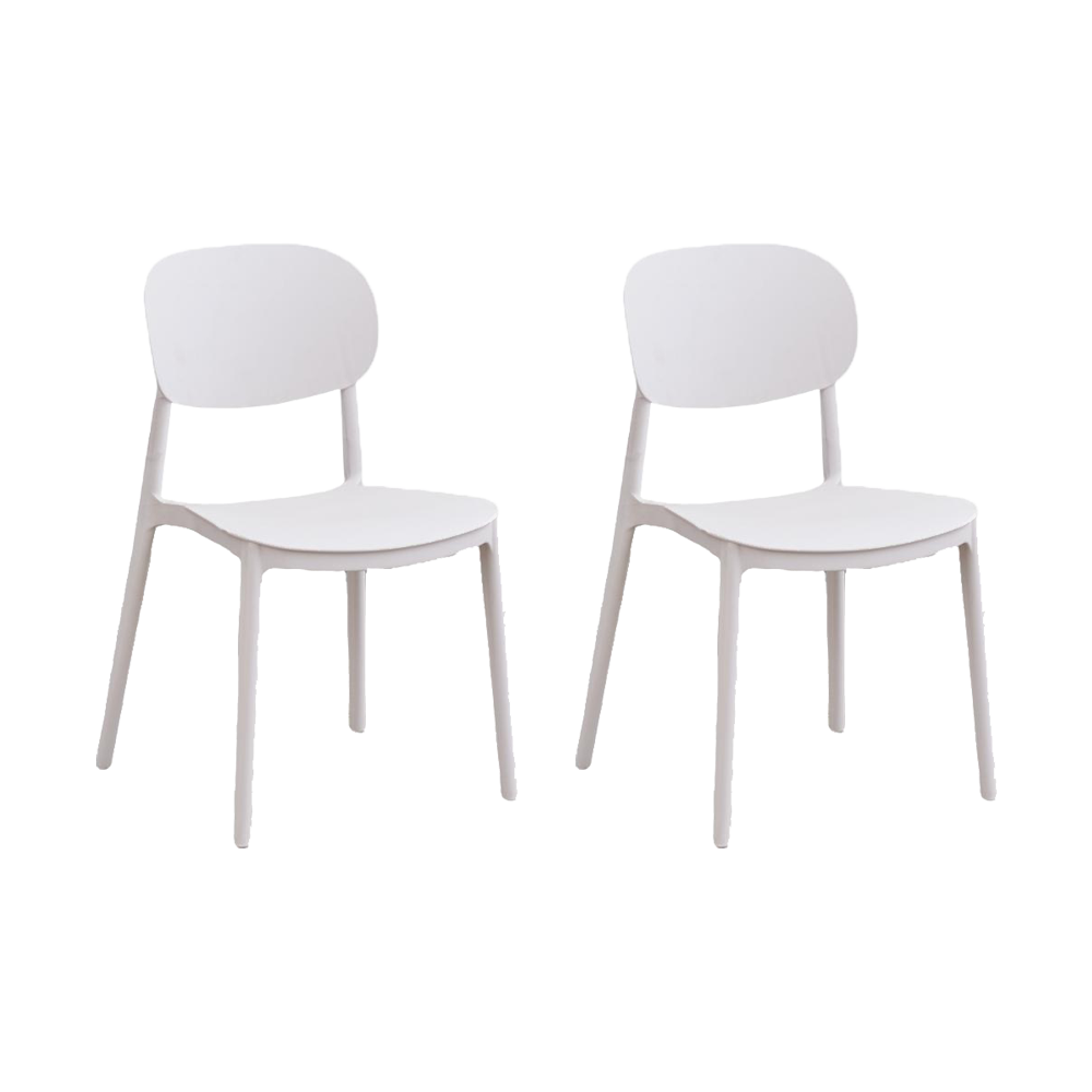 Silla Milan, Color Blanco, Con espaldar y diseño Moderno X2