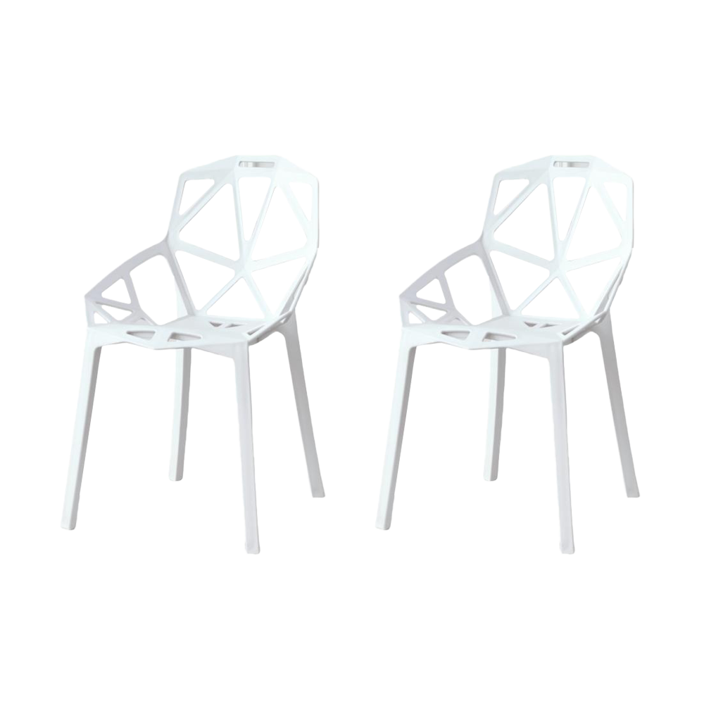 Silla Roxy, Color Blanco, Con espaldar y diseño Moderno X2