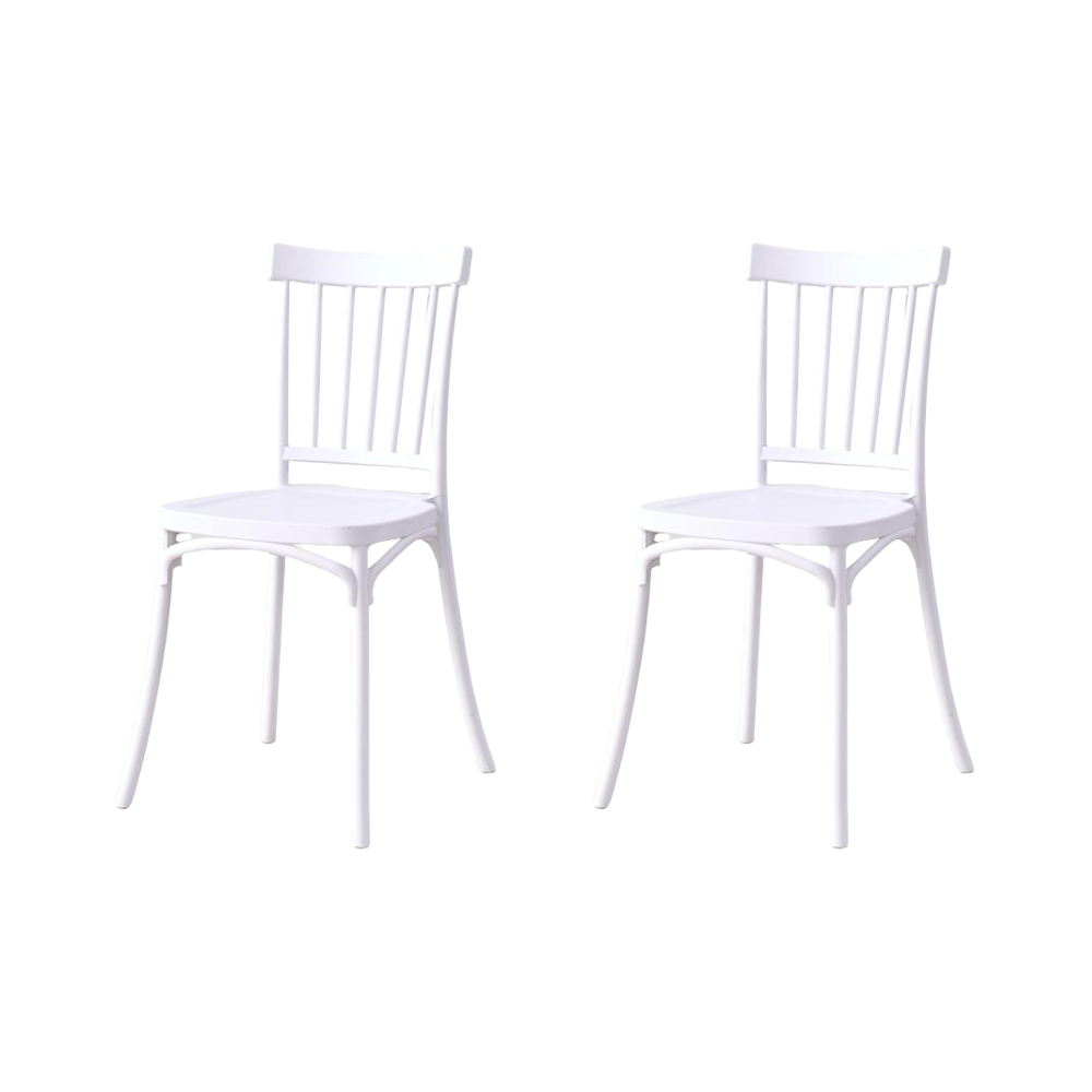Silla Claus, Color Blanco, Con espaldar y diseño minimalista X2
