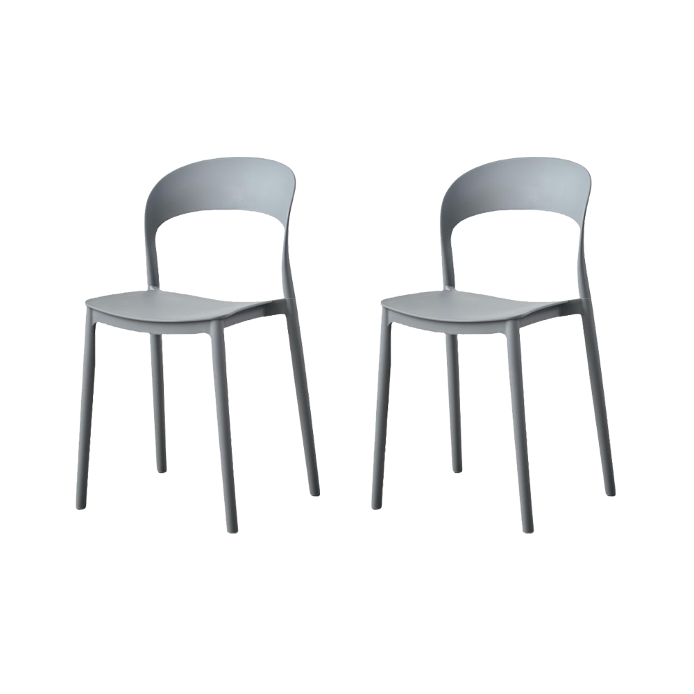 Silla Patrick, Color Gris Oscuro, Con espaldar y diseño Moderno X2