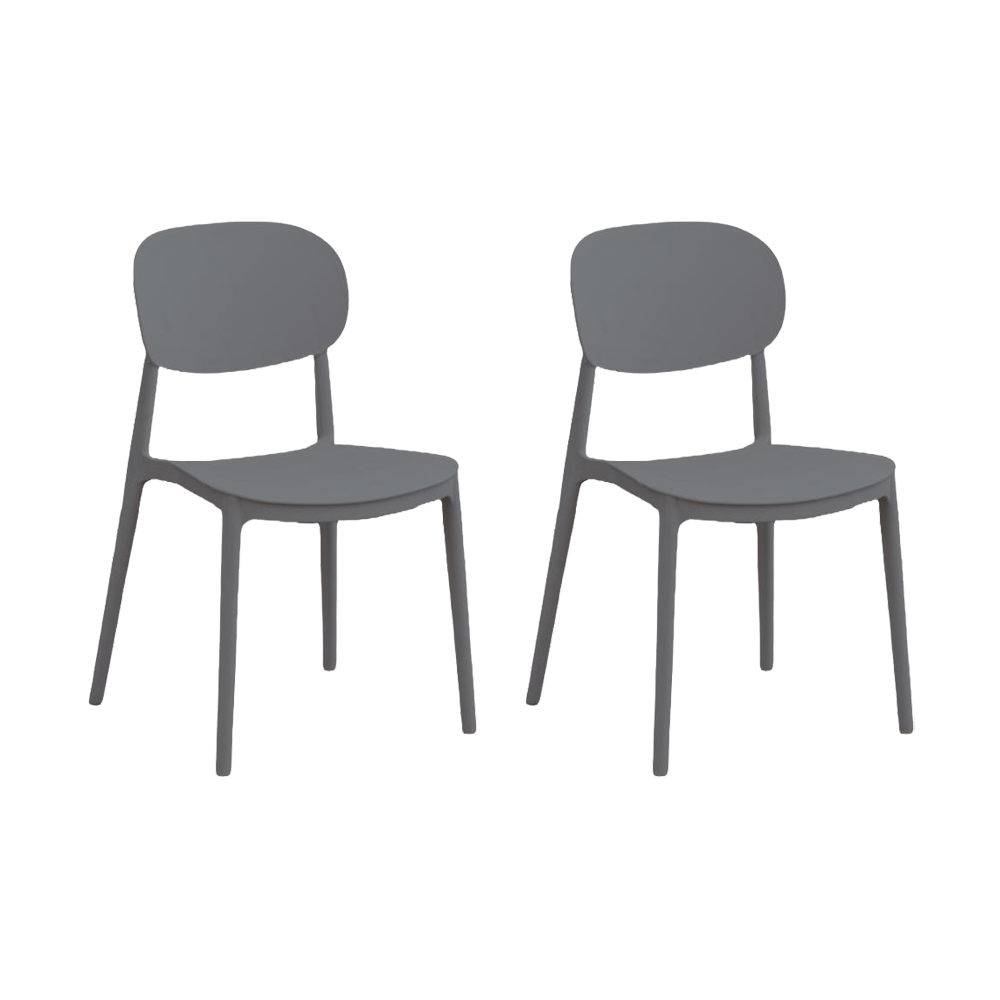 Silla Milan, Color Gris Oscuro, Con espaldar y diseño Moderno X2