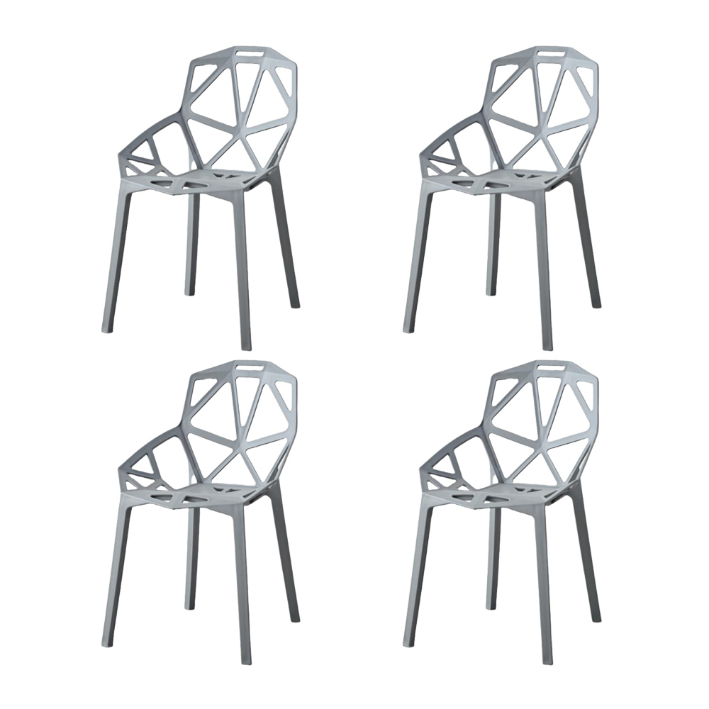 Silla Roxy, Color Gris Oscuro, Con espaldar y diseño Moderno X4