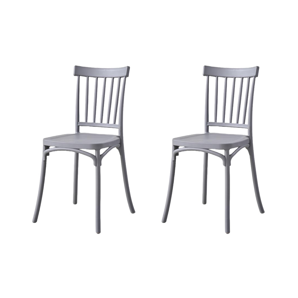 Silla Claus, Color Gris Oscuro, Con espaldar y diseño minimalista X2