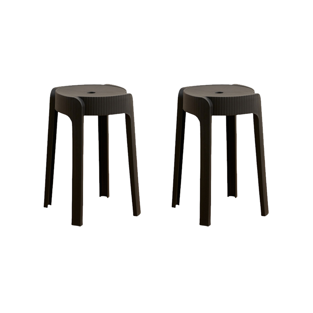 Butuco Apilable Maison, Color Negro, Diseño Moderno X2