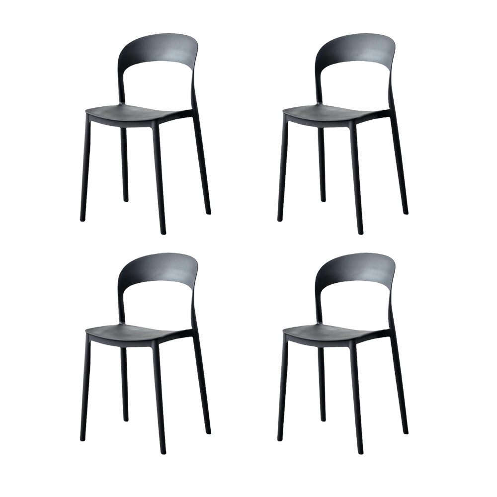 Silla Patrick, Color Negro, Con espaldar y diseño Moderno X4