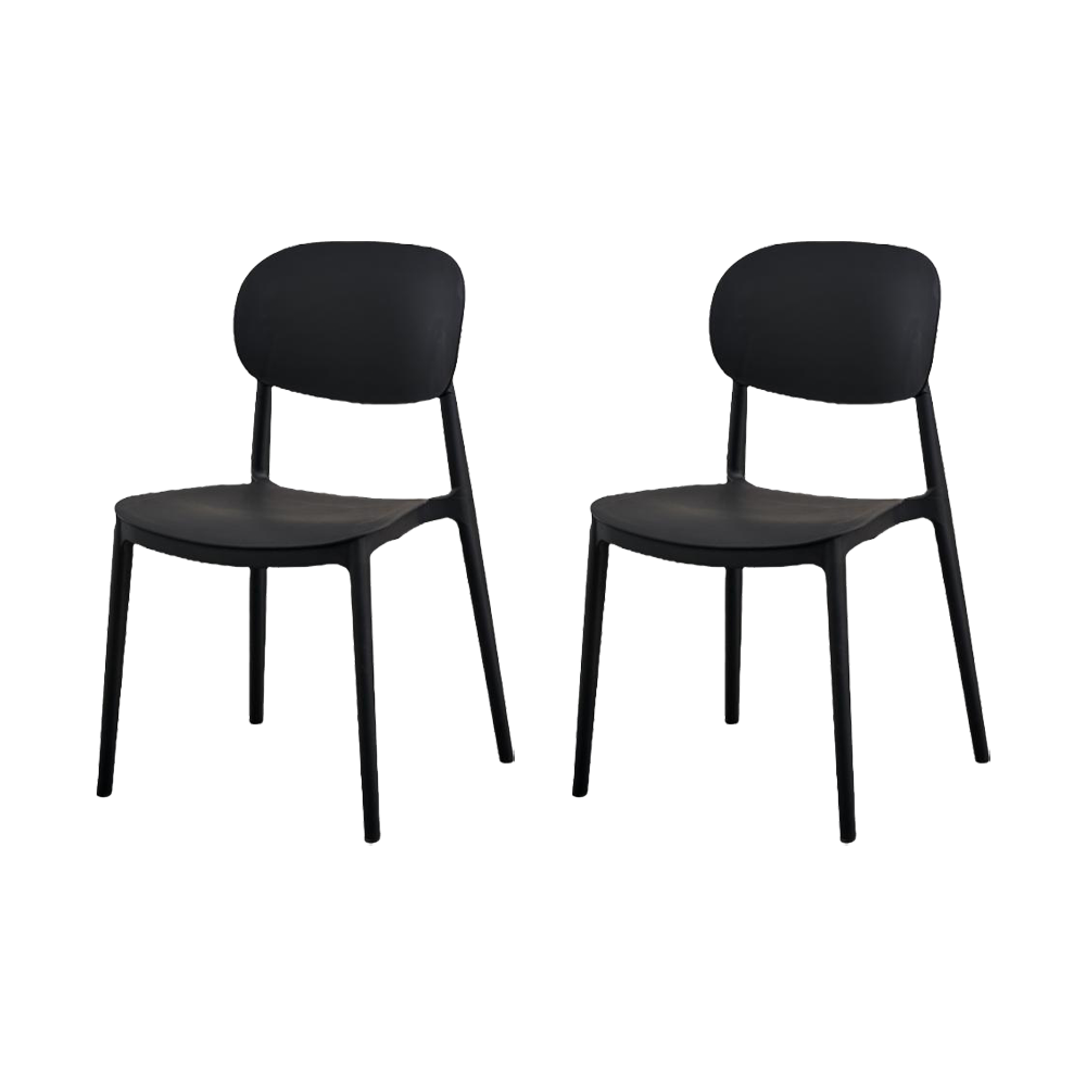 Silla Milan, Color Negro, Con espaldar y diseño Moderno X2