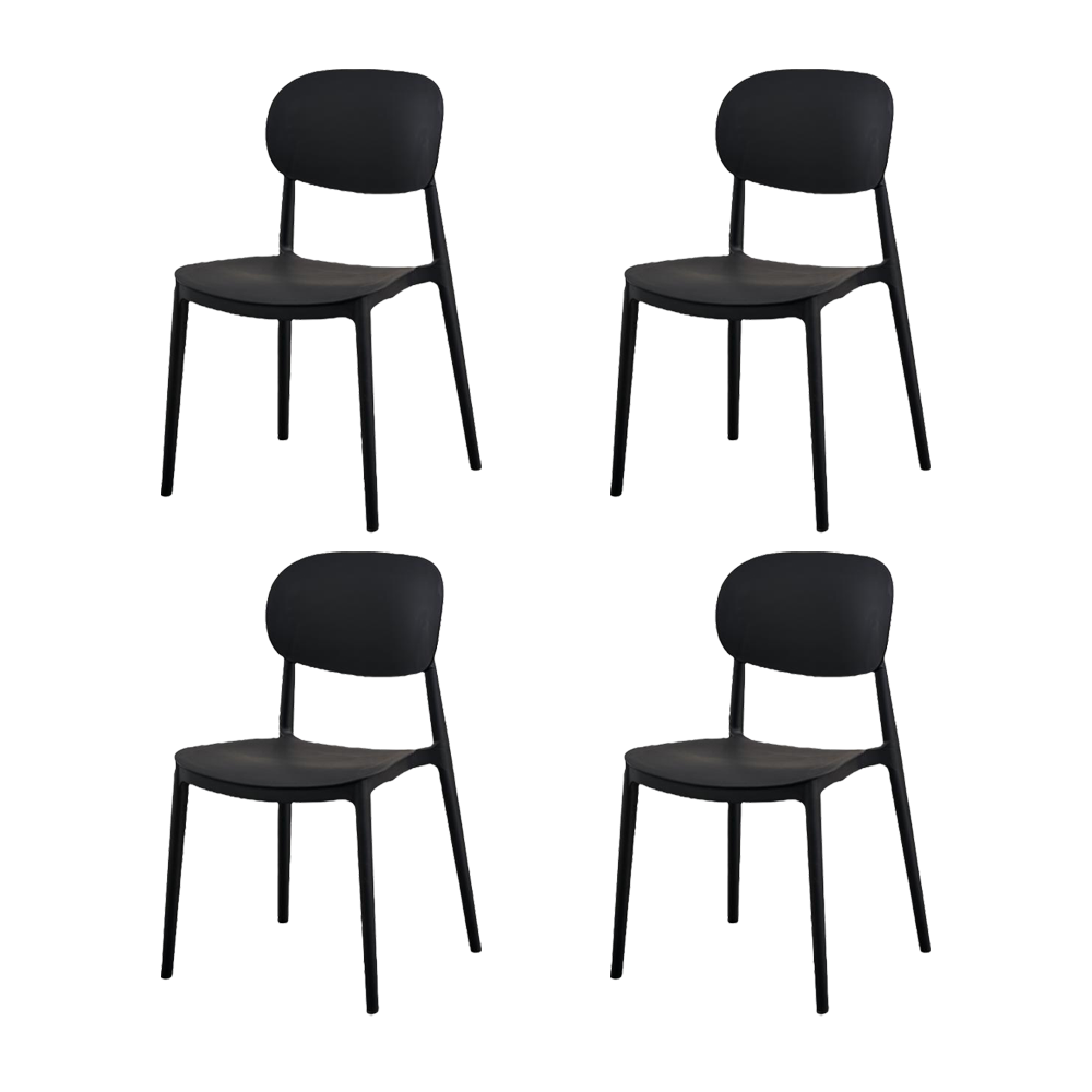Silla Milan, Color Negro, Con espaldar y diseño Moderno X4